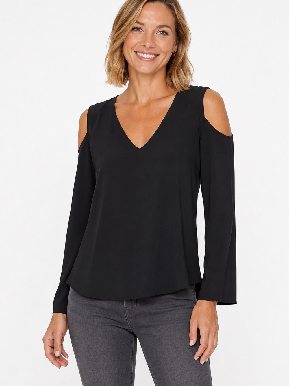 🔵Aqua ladies blouse with shoulder cut outs. NWT S